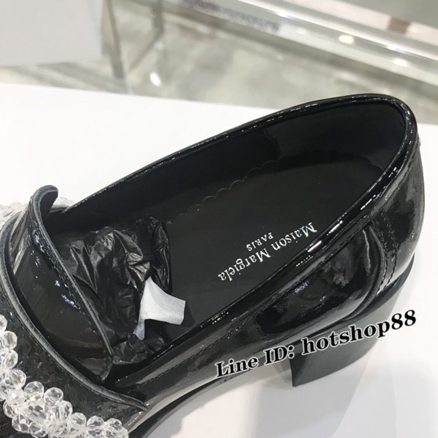 Maison Margiela MM6大頭瑪麗珍鞋 施華洛世奇水鑽 復古粗跟鞋學院風大頭娃娃單鞋 dx2008